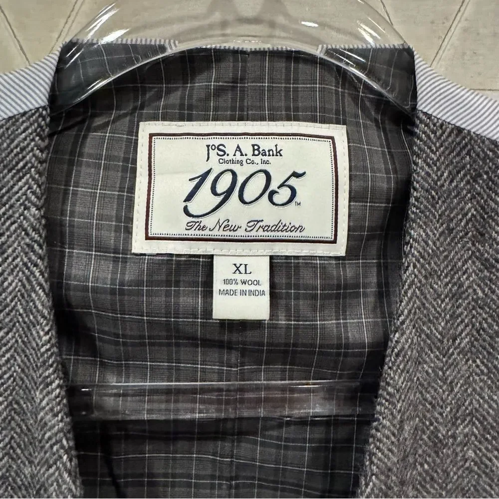 Jos A Bank Vest Herringbone Wool 1X Big & Tall